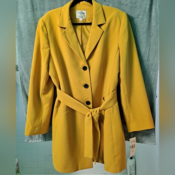 Le Suit Jackets & Blazers - NWT amazing Le Suit mustard yellow longline suit coat/blazer, sz 18.